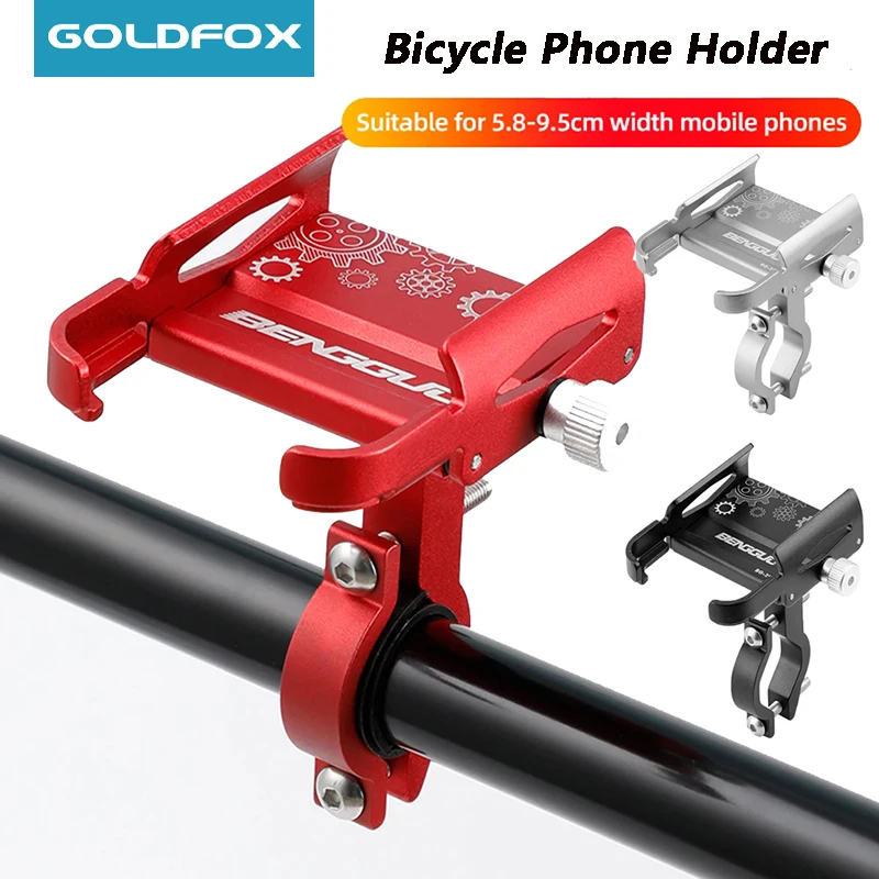 

Bicycle Phone Holder Aluminum Alloy MTB Bike Phone GPS Bracket Scooter Adjustable Mount Cell Phone Stand Cycling Accessories