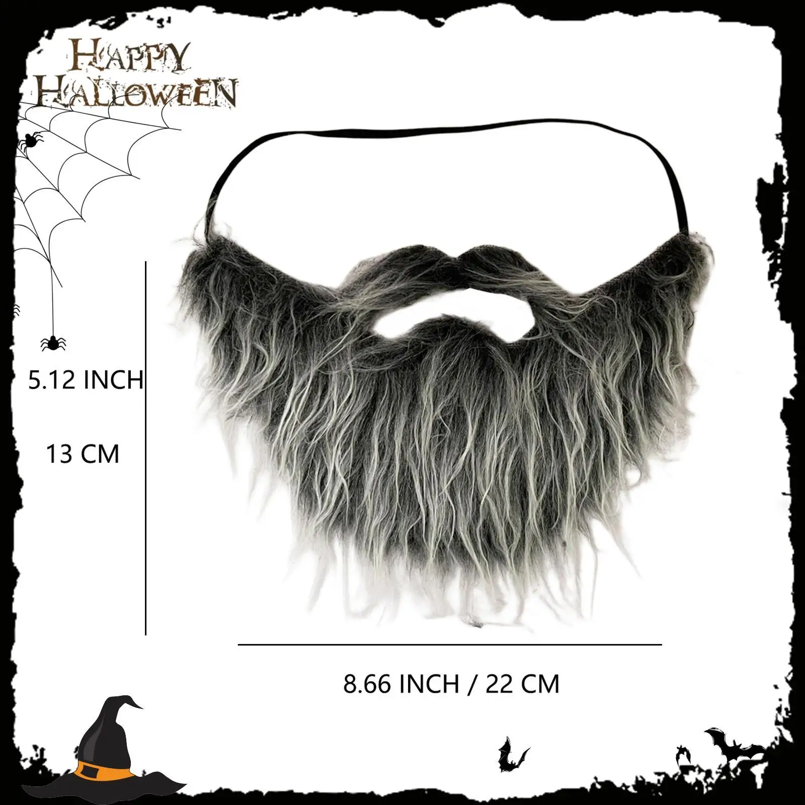 Immagine 7: Accessorio per costume di Halloween con barba finta per forniture per feste in maschera festive
