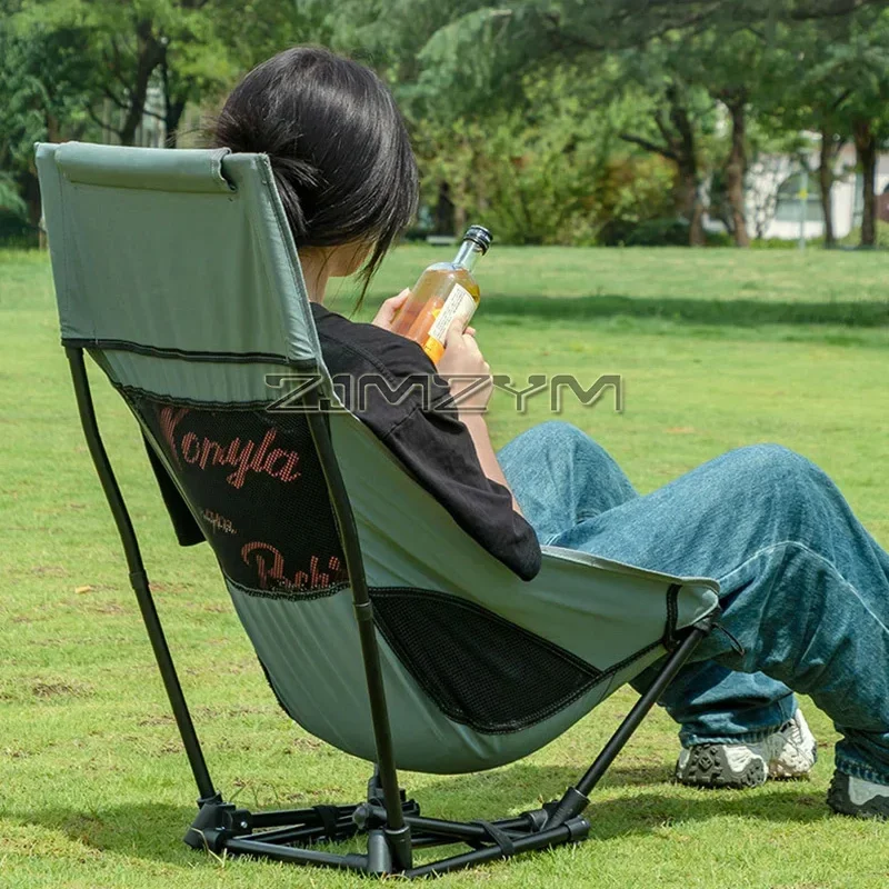 Chaise pliante portable à dossier haut, chaise légère pour le camping, supporte 120kg, parfaite pour les aventures en plein air