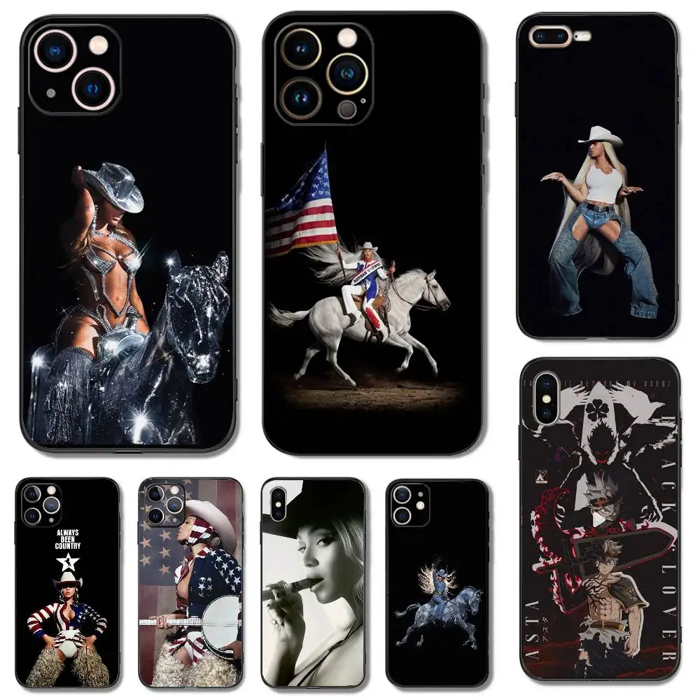 

Beyonce COWBOY CARTER Phone Case For iPhone 16,15,14,13,12,11,Pro,X,XS,Max,XR,Plus,Mini Soft Silicone Black Shockproof TPU