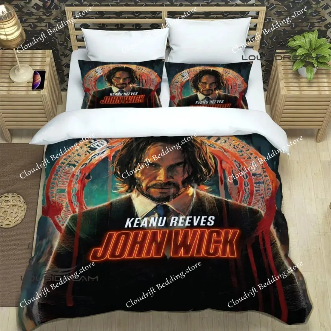 

Customisable 3D HD John Wick Duvet Cover Bed Set Movie John Wick Bedding Sets Quilt Cover Pillowcase Boys Adult Home Textile