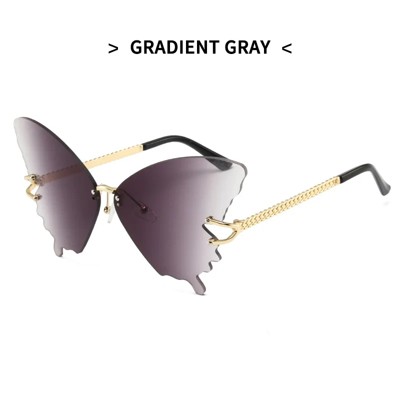 New Rimless Sunglasses For Women Vintage Fashion Luxury Brand Designer Butterfly Frame Sun Glasses Female Shades UV400 Eyewear image 4