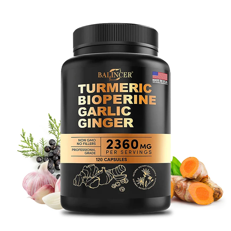 Turmeric Curcumin with Ginger + Black Pepper, Joint Health Supplements, Supports Rapid Vitamin Absorption, Joint Muscle