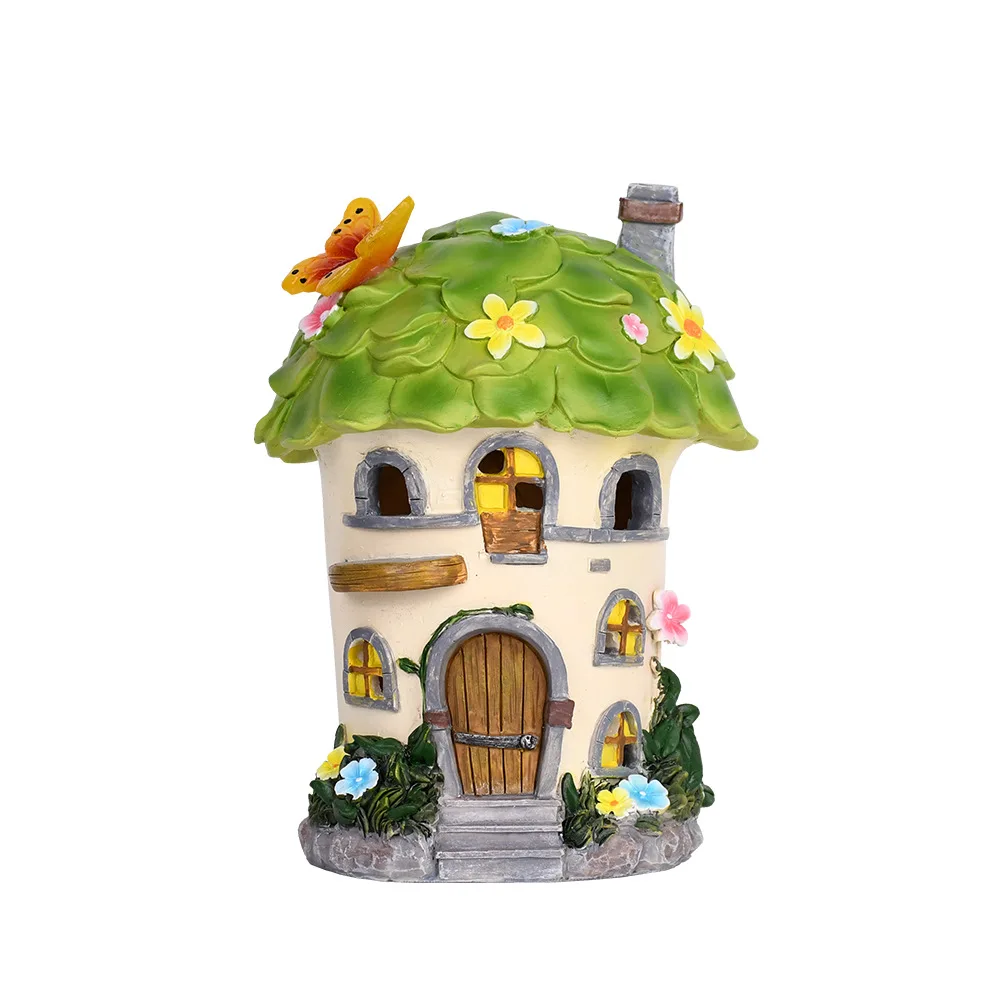 Solar Resin Cottage Christmas Outdoor Garden Decoration LED Night Light Fairy Tale Atmosphere Creative Ornament
