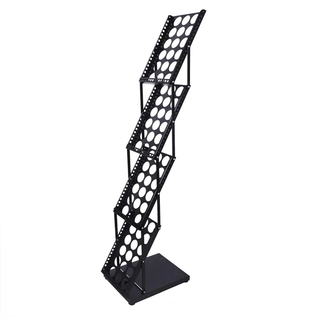 Portable Magazine Shelf Metal Literature Brochure Holder Stand