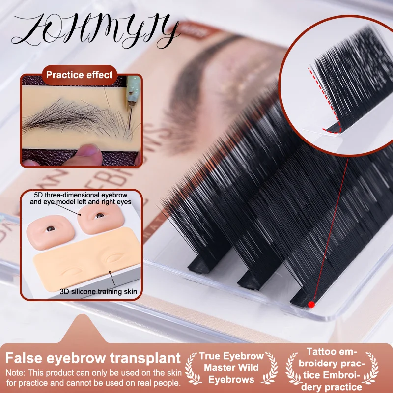 Solid Silicone Microblading 5D Eyebrow Tattoo Practice Skin Novice Bionic Eyebrow Eyelash Eye Makeup Beauty Tool