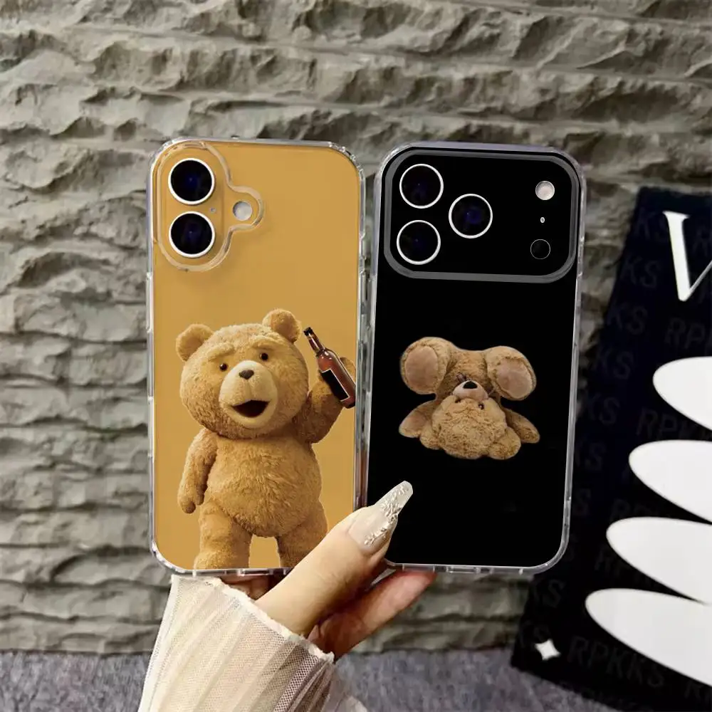 

Teddy Bear Movie Ted Phone Case For iPhone 6,16,15,14,13,12,11,17 Pro,Max,Plus,X,XS,XR,SE,Mini Transparent Soft Cover