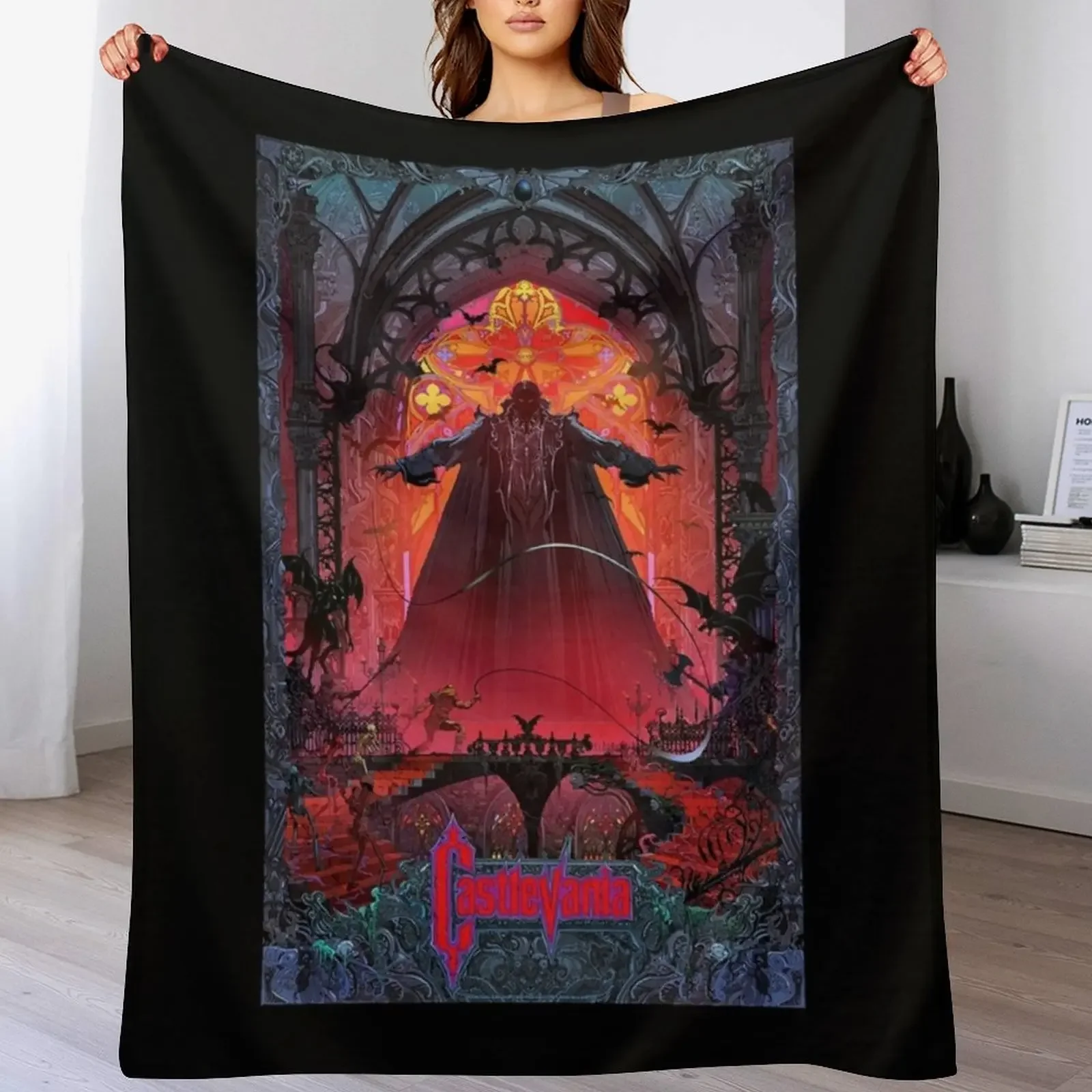 

Castlevania Dracula Perfect Gift For Fan Throw Blanket Travel Tourist For Decorative Sofa Plaid on the sofa Blankets