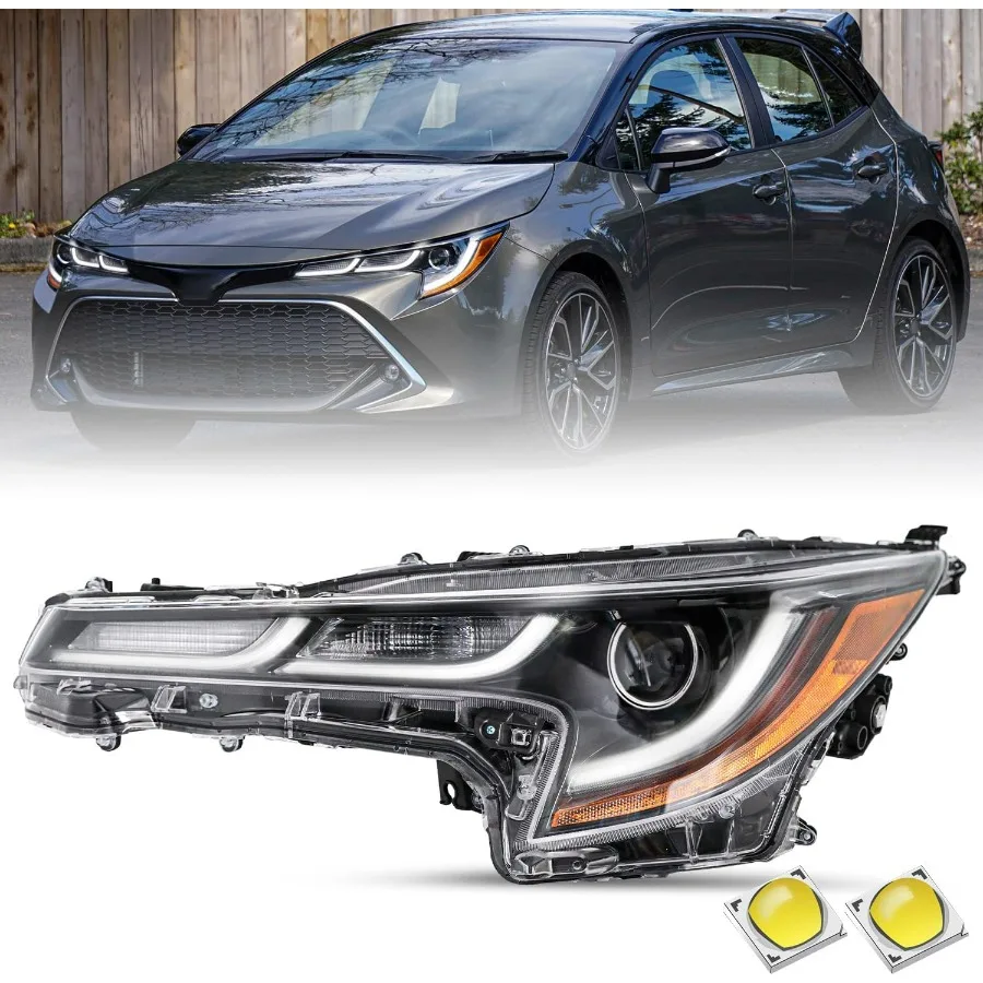 

LED DRL Projector Headlight Assembly Fit for 2020 2021 2022 Toyota Corolla SE XLE XSE OEM Headlamp Replacement Left Driver Side