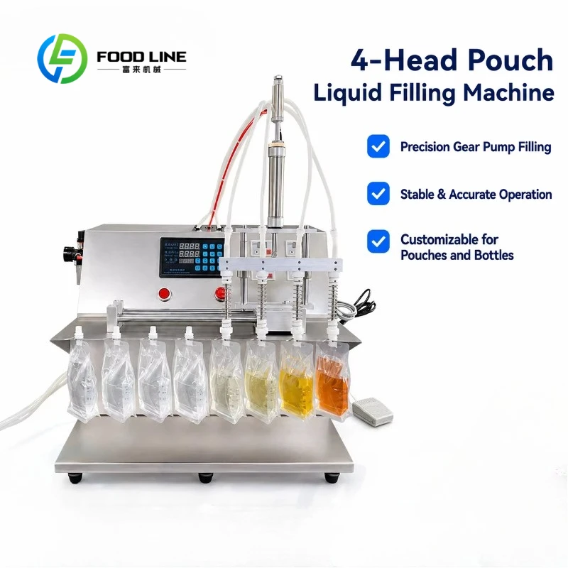 Customized Semi‑Auto Spout Pouch Filling Capping Machine Liquid Filler for Juice Milk Soy Sauce Stand‑up Pouch Producting