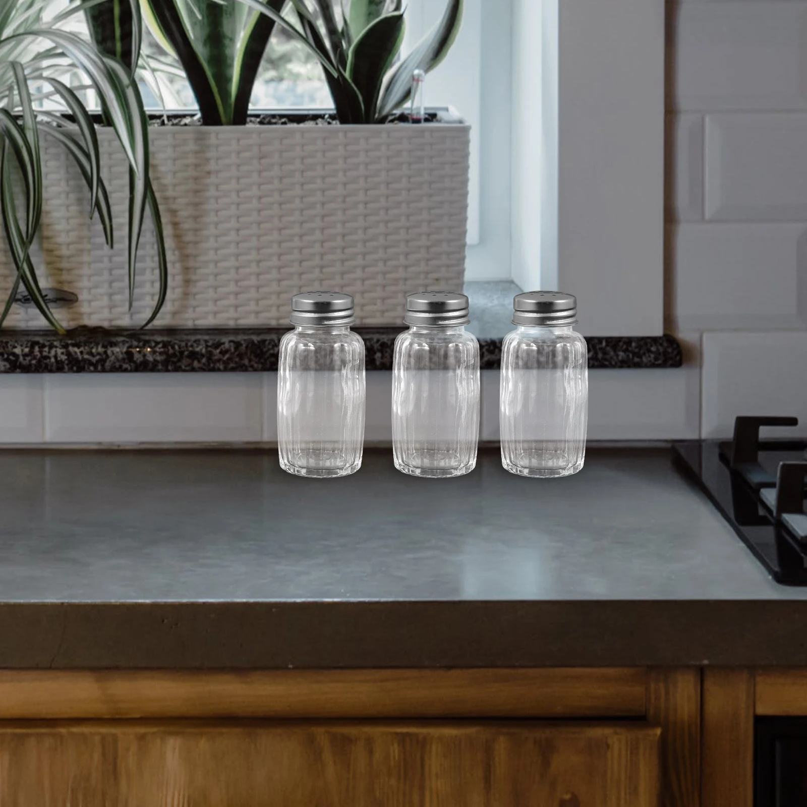 

10Pcs Seasoning Shaker Set Salt and Pepper Bottles Glass Spice Containers with Lid for Kitchen Herb Condiment Storage