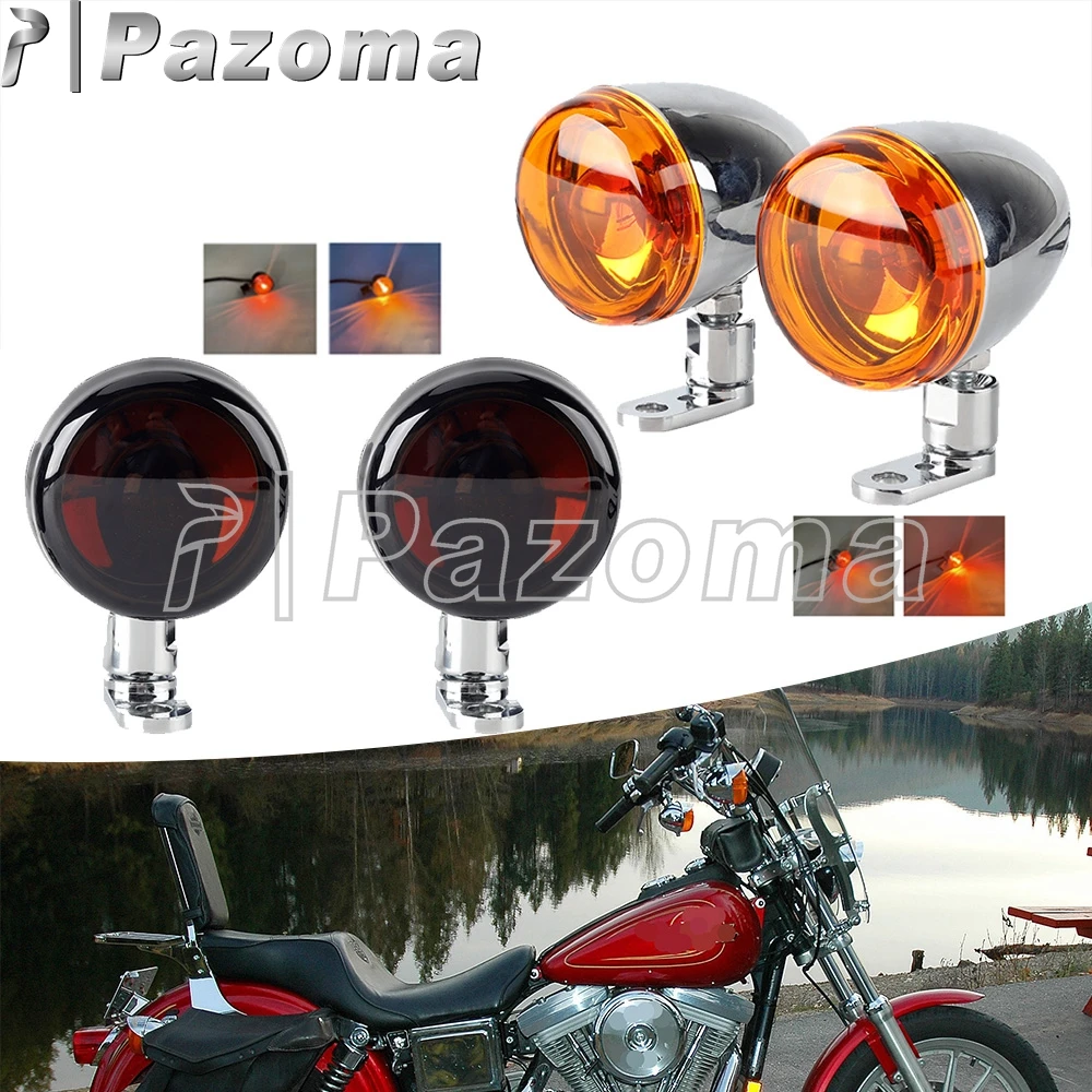 

LED Turn Signal Light Bullet Motorcycle Beam Indicator Blinker Lamp For Harley Softail Heritage Sronger FLSTS Wide Glide FXDWG