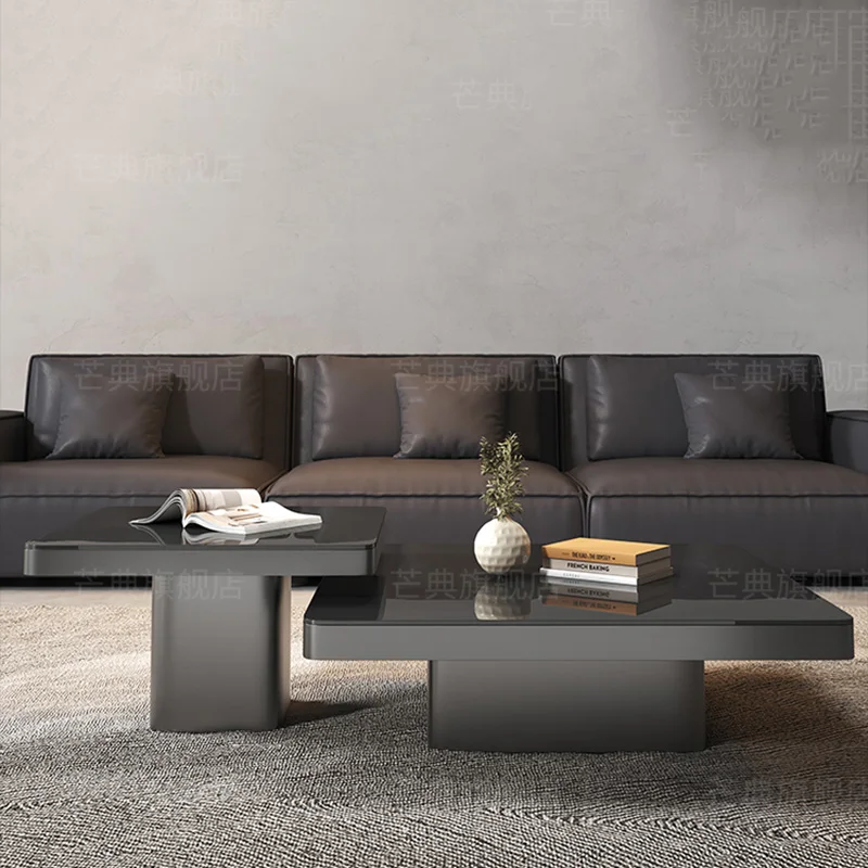 Japanese Black Coffee Table Industrial Luxury Minimalist Coffee Table Square Aesthetic Articulos Para El Hogar Furniture