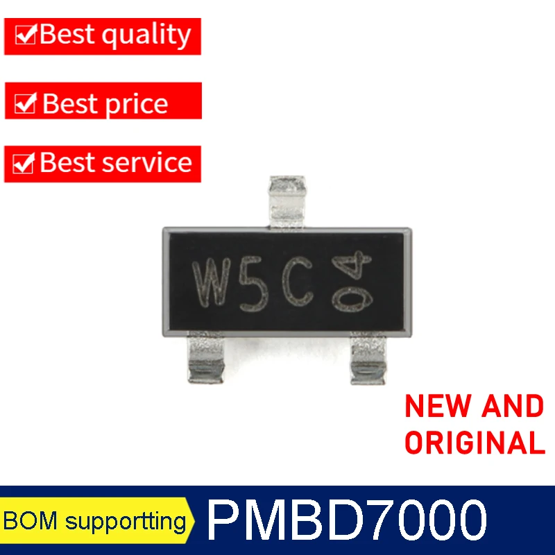 

3000 шт./партия, оригинальные катушки для триодов SMD PMBD7000 Marking W5C SOT-23 100V 215mA