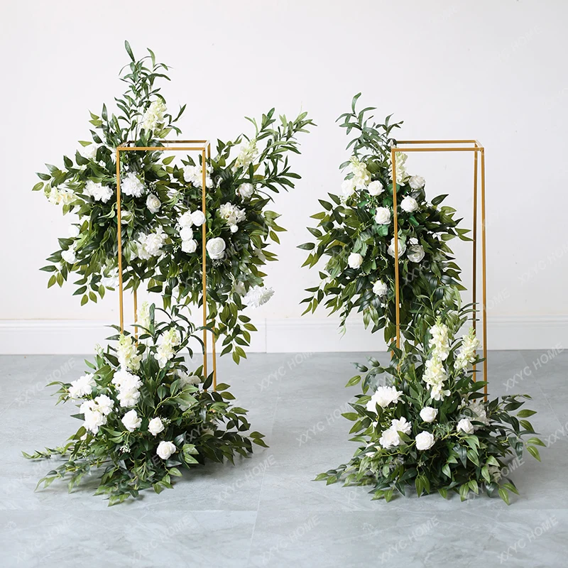 Mori Style Layout Geometric Flower Stand Floral Ball Hanging Stage Floor Ornaments Flower Arrangement Background Simulation