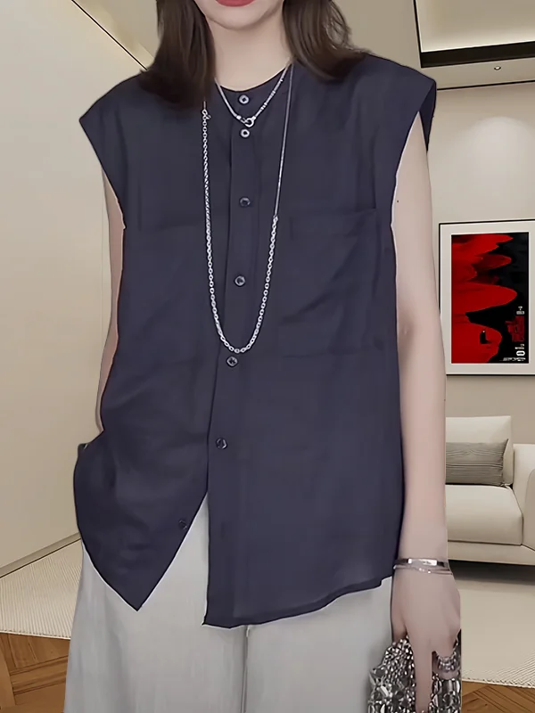 

Women's Loose Svel irt Thin round Ne Open Cardigan Faionable Slimming Top Cotton Linen Blend Comfortable Commute ...