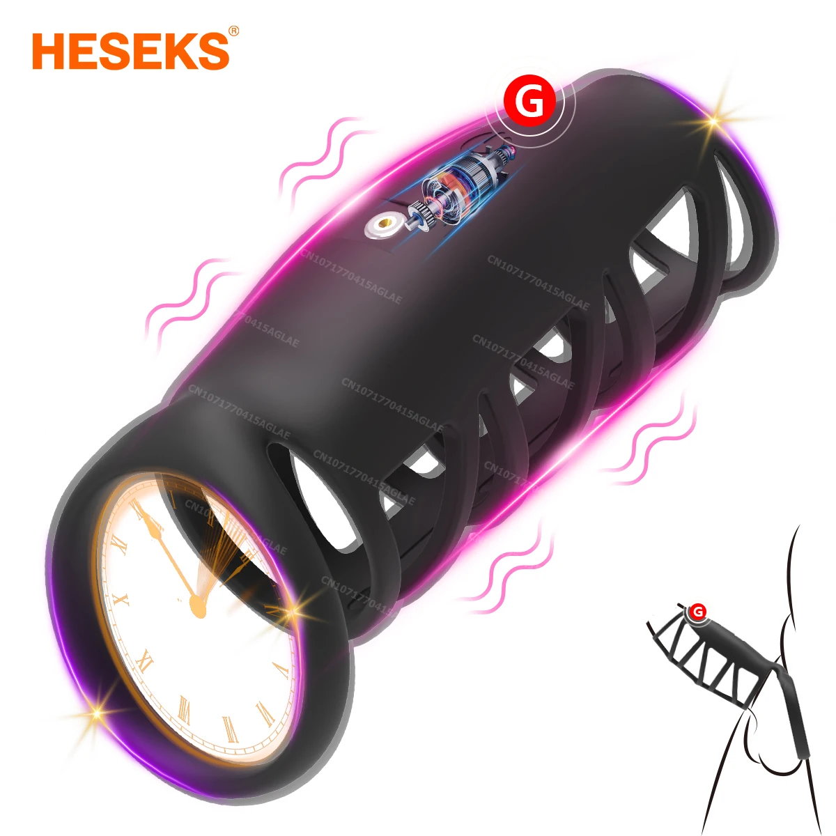 HESEKS Vibrierender Penisring Penishülle Erwachsene Sexspielzeug für Männer Männliches Prostata-Massagegerät Verzögerung der Ejakulation Männlicher Keuschheitsverschlussring