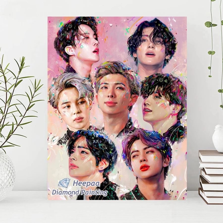 Korean Pop Star Boy Group 5d Full Diamond Paitning Art Kim-Jimin Bangtans Portrait Diy Cross Stitch Mosaic Home Decor Gift