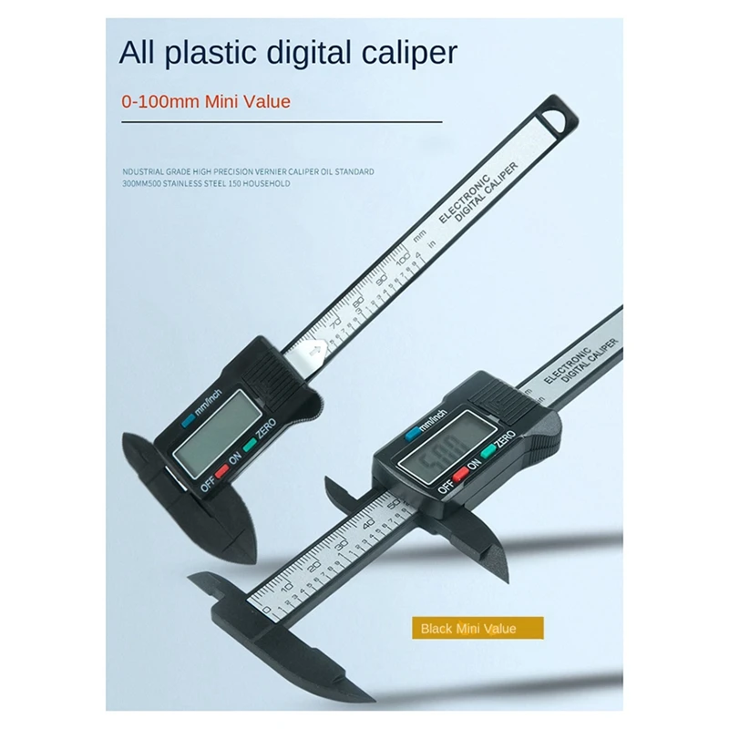 Plastic Digital Caliper, Inch Metric Fraction Conversion, 0-150Mm Digital Jewelry Ruler, Play Caliper