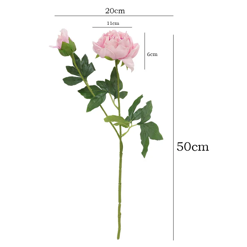4 Stück/Set Künstliche Feuchtigkeitsspendende 2-köpfige Pfingstrosen mit Echtem Touch, Kunstblumen für Hochzeitsdekoration, Künstliche Pfingstrosen für Heim- und Raumdekoration, Ornamente – Detail 3