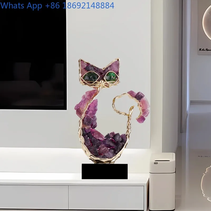 Entryway Lucky Cat Ornament Light Luxury High-end Living Room TV Cabinet Decoration Housewarming Opening Gift