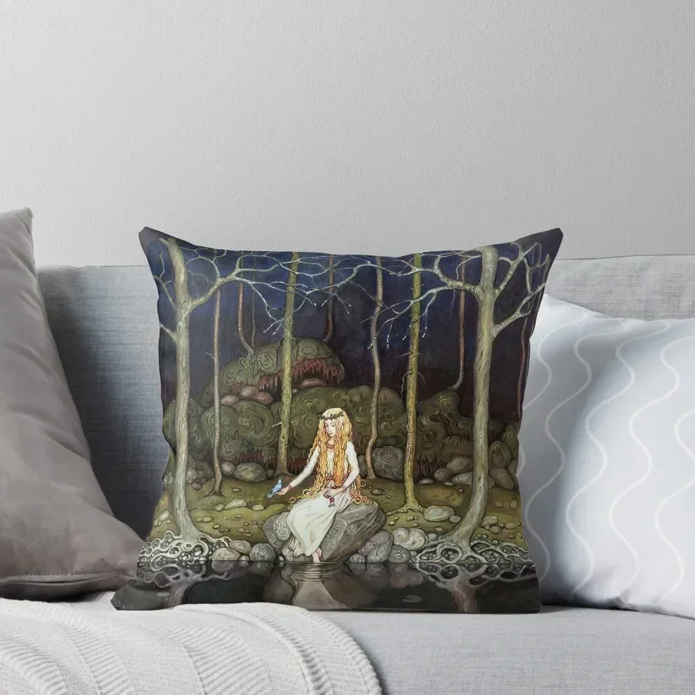 Princess in the Forest - John Bauer Throw Pillow Decorative pillowcase Luxury Pillow Cover Christmas Pillow Covers