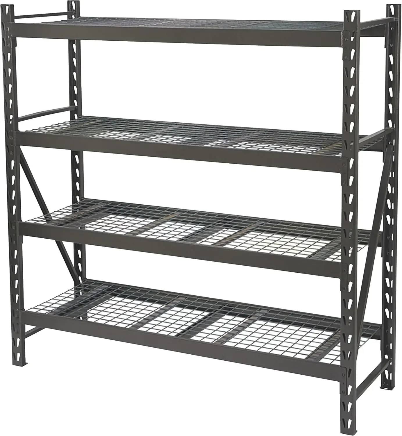 4-Tier Industrial Shelving Rack - 77in.W x 24in.D x 72in.H, Model# 2611T002