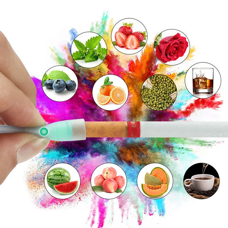 New Disposable DIY Fruit Explosion Bead Tobacco Filter Cigarette Holder For Thick Thin Hookah Pipe Strong filters Gadget for Men view 5