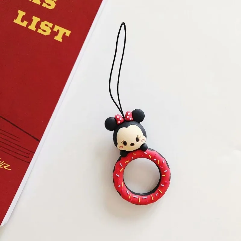 Disney Mickey Mouse Anti-verloren Drop Hanger Universele Vinger Ring Lanyard Cartoon Sleutelhanger Anime Oortelefoon Case Hanger Tas Decor