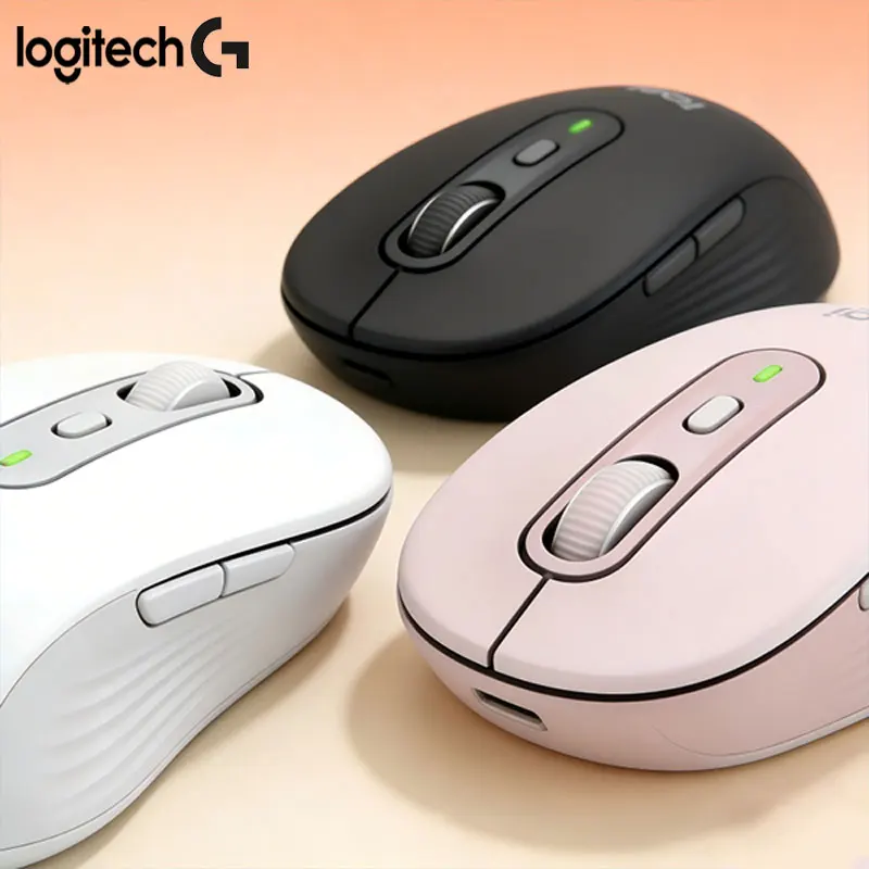 Ratón inalámbrico silencioso de doble modo Logitech M750, disponible en blanco, negro y rosa, es la opción preferida para uso en oficina.
