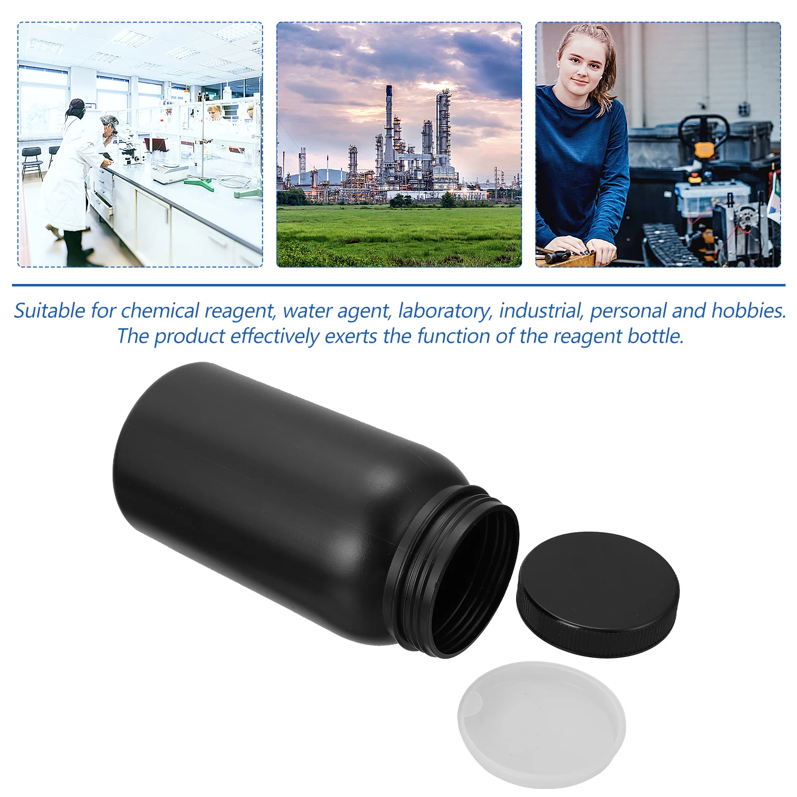 

1000Ml Plastic Reagent Bottle Wide Mouth Leakproof Chemical Bottle For Laboratory Jar Sealing Container Liquid Storage