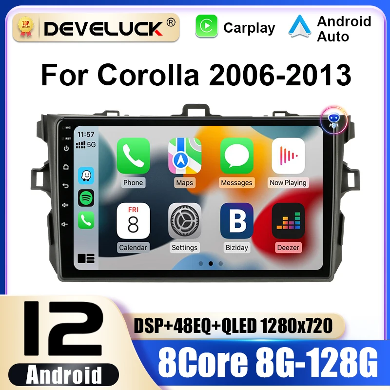 

2 Din Android 12 Car Radio For Toyota Corolla E140 150 2006 - 2013 Multimedia Video Player GPS 4G Carplay Auto Stereo Head Unit
