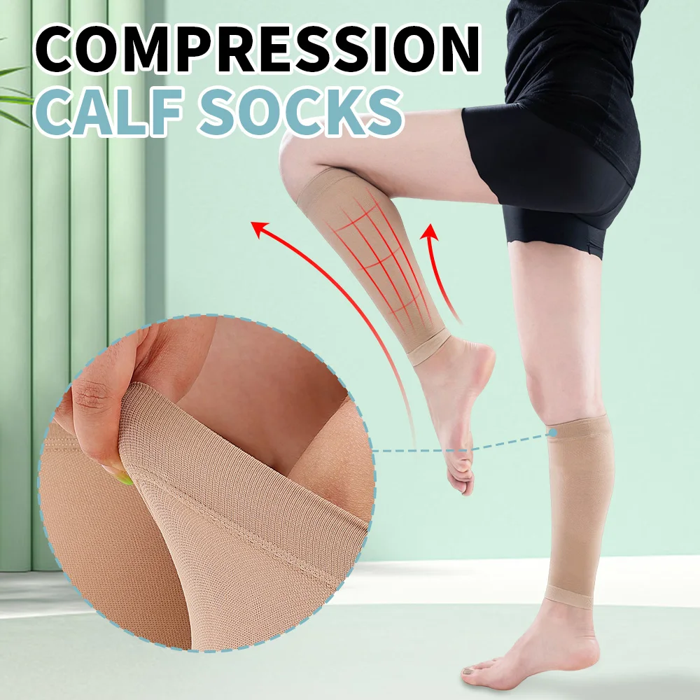 Hh Compression Calf Support Sleeves Leg Footless Pressure Socks for Splints Varicose Veins Lymphedema Running Cycling