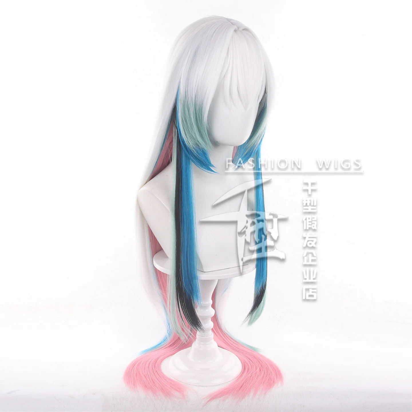 Synthetic Layered Gradient Wig Cosplay Hair Heat Resistant Fiber Wigs for Anime Arknights Party Halloween Roleplay