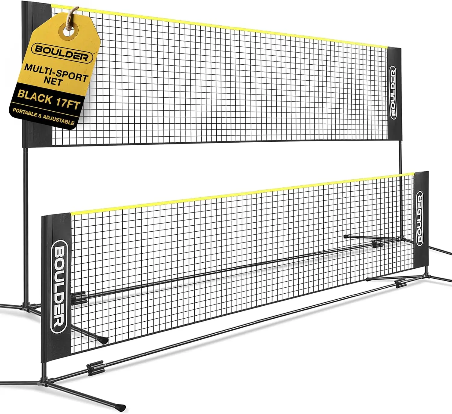 

Portable Adjustable Sports Net for Badminton, Pickleball & Tennis - Easy Setup with Foldable Poles