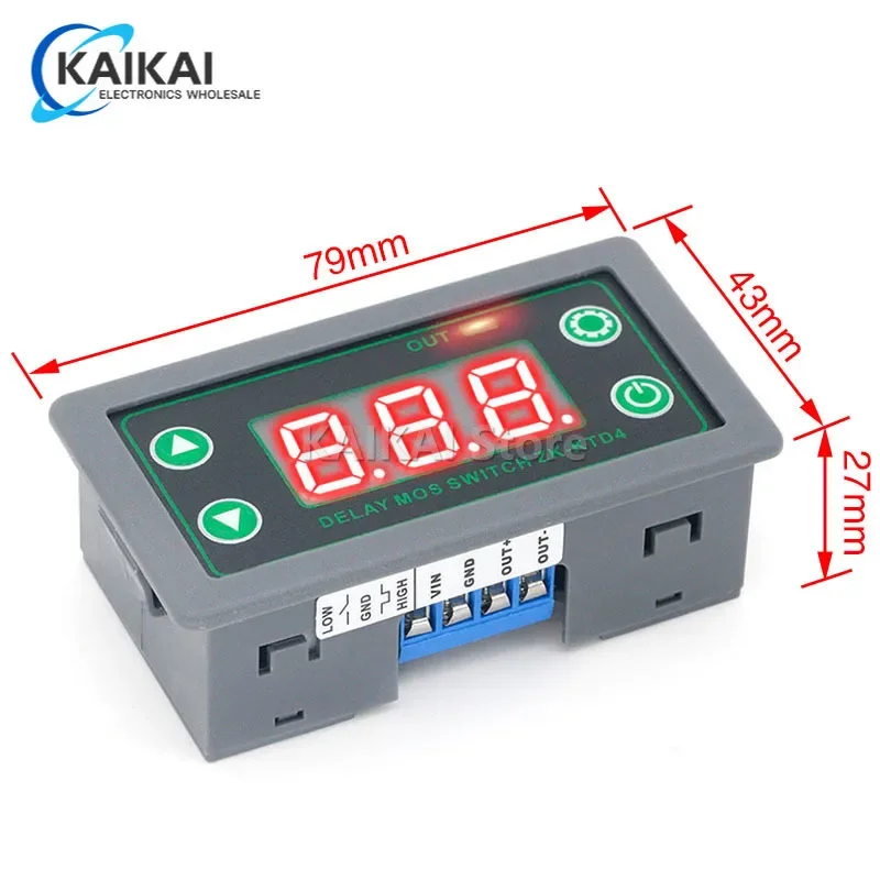 ZK-KTD4 MOS switch trigger cycle timing delay module solenoid valve control 5v12v2v with instrument case