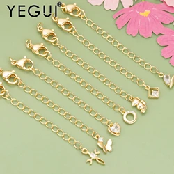 YEGUI ME38,jewelry accessories,18k gold rhodium plated,copper,hand made,charms,extended chain,jewelry making,6pcs/lot