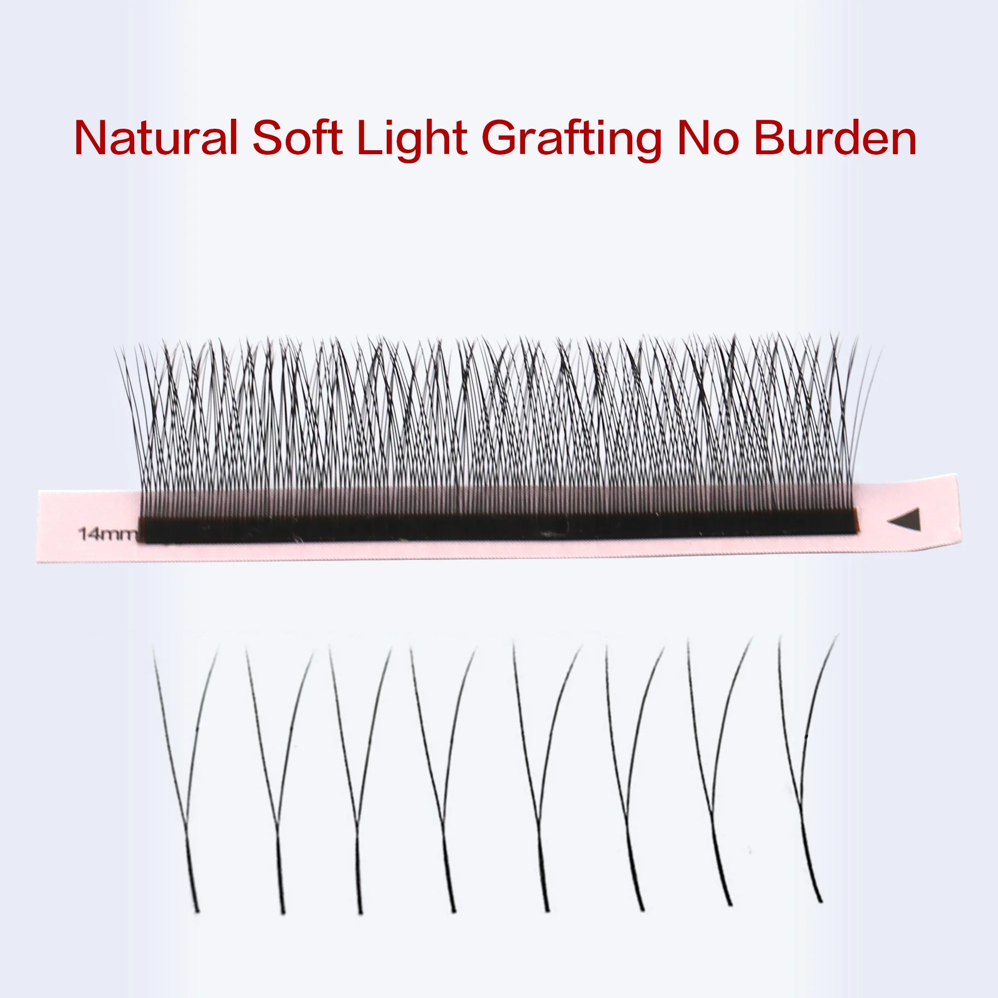 PRAECLARUS V Shape Lashes C/D/DD 8-14mm Individual Eyelash 0.07mm Natural Soft Light Eyelashes Extension Volvet V Shape Eye Lash