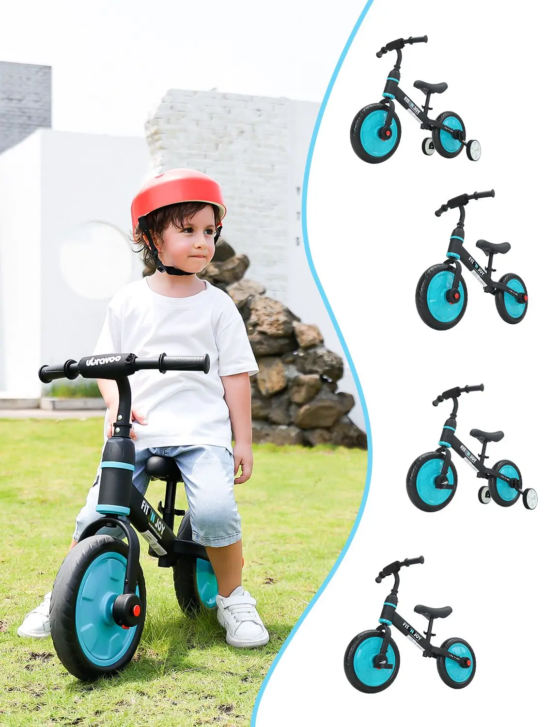 AliExpress UBRAVOO Fit 'n Joy Beginner Toddler Training Bicycle for Boys Girls 2-4, 4-in-1 Kids Balance Bike