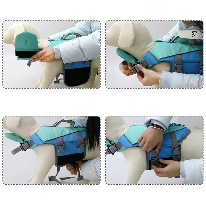 Dog Swimming Clothes Pet Dog Life Jacket Enhanced Buoyancy Safety Vest with Handle for Small Medium Dogs Cat Pet Surfing Costume view 3