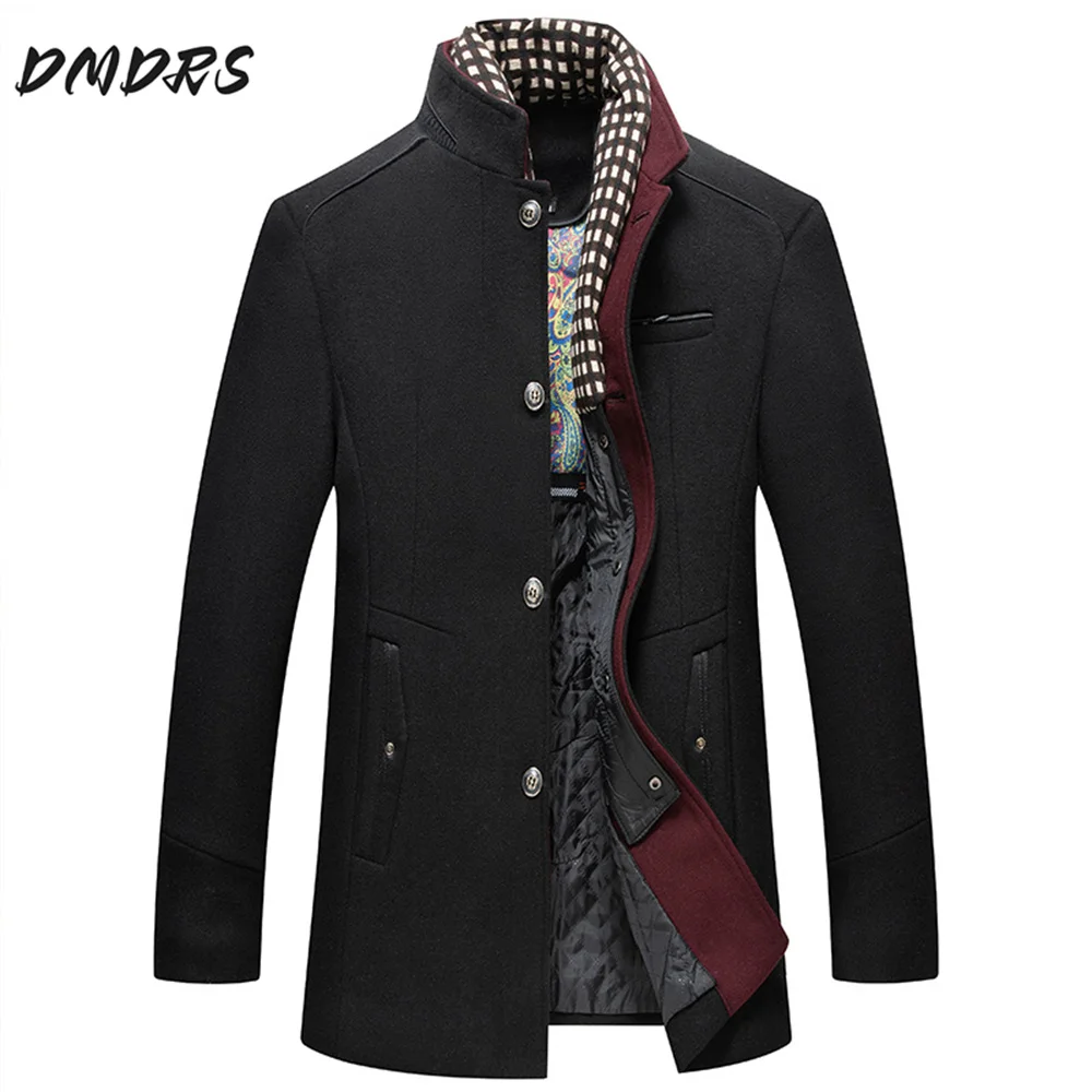 

High Quality Autumn Winter Men's Business 2025 Gentleman's Wool Coat Fashion Scarf Non-iron Woolen Coat Men's Woolen Coat