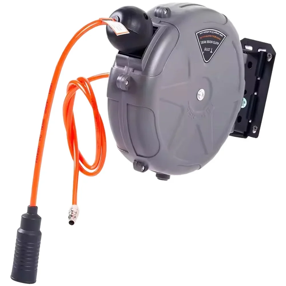 10M PU Air Hose Retractable Hose Reel With Automatic Self-Retracting Mechanism For Compressed Air Tools And Equipment