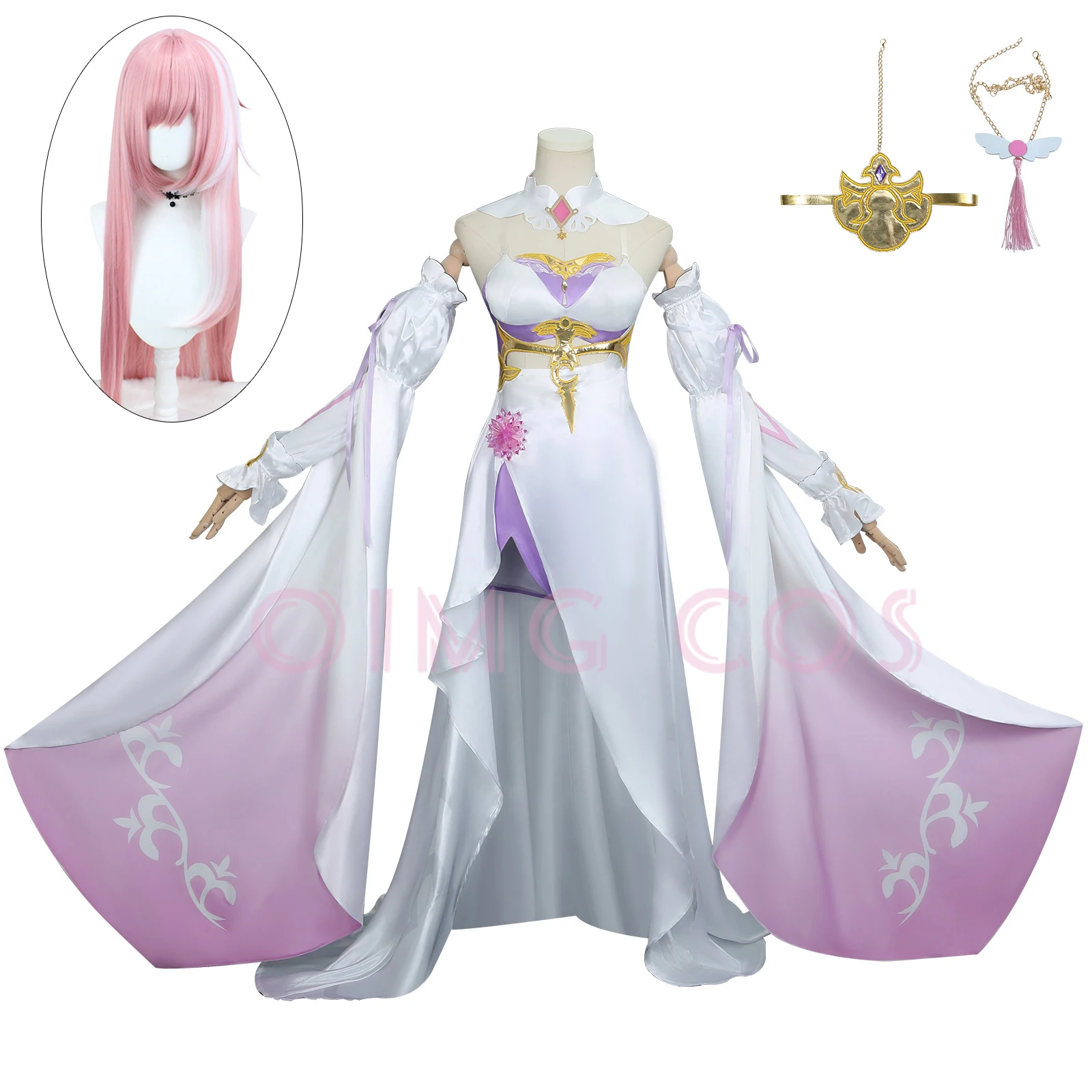 

Elysia Cosplay Costume Honkai Impact 3 Carnival Uniform Wig Anime Halloween Costumes Women Game