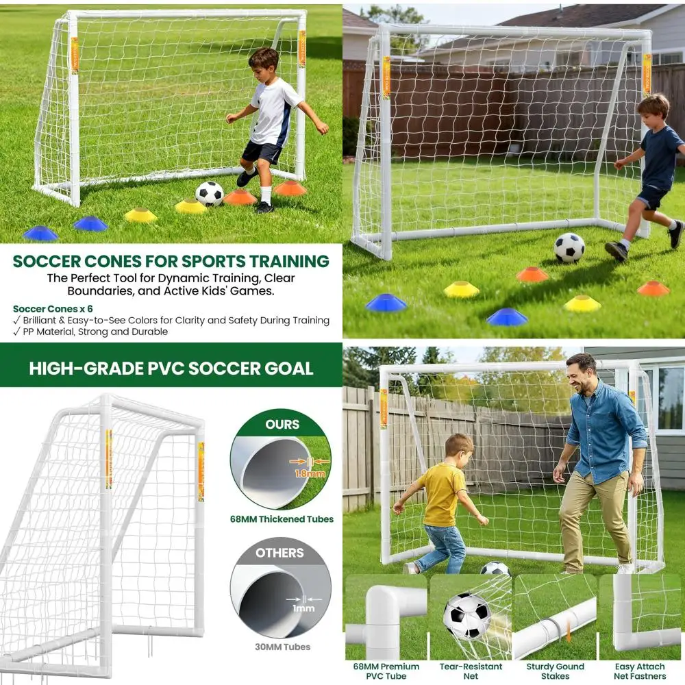 

Portable Weatherproof Soccer Goal Set for Outdoor Practice and Training, Suitable for Adults and Youth