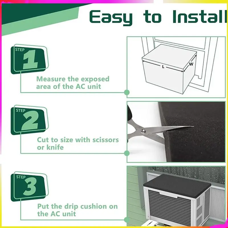 M04K 2 PCS Air Conditioner Drip Pads Window Air Conditioner Anti-Drip Pads Removable Air Conditioner Rain Covers