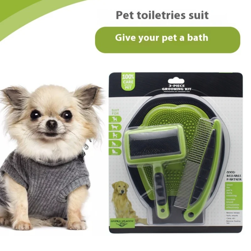 

Pet Bath Gloves, Dog Bath Brush Set, Cat Hair Removal Gloves, Hair Removal Comb, Straight Row Comb Cleaning, Pet Toiletries Set.