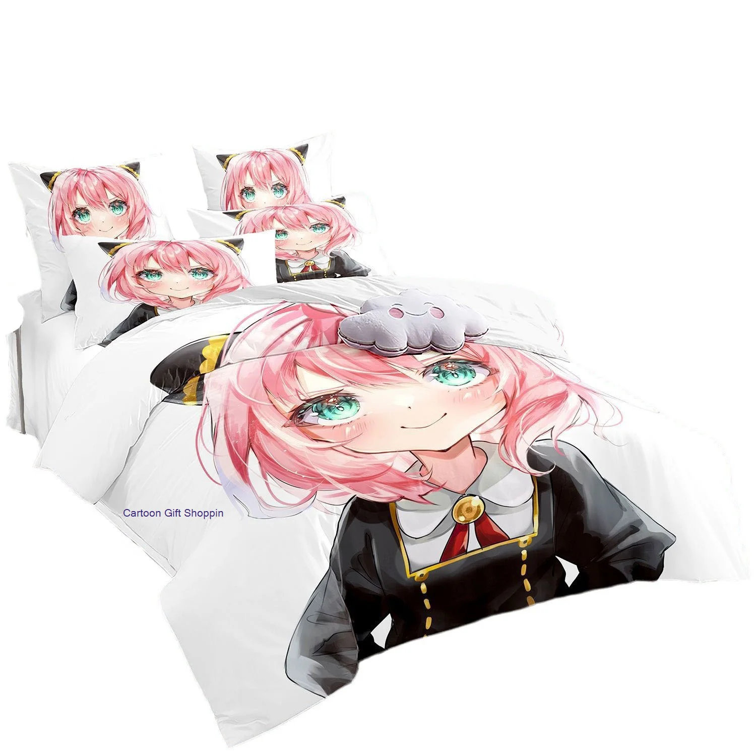 أنيمي جاسوس X الأسرة طقم سرير Kawaii Loid Forger أنيا غطاء لحاف مع سادات الفتيات الصبي طفل مجموعة غطاء لحاف مجموعة