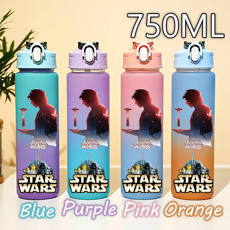 Star Wars 750ML Water Bottle Sports Portable Gradient Color Water Cup Student Adult Drinking Water Bottle Birthday Holiday Gift