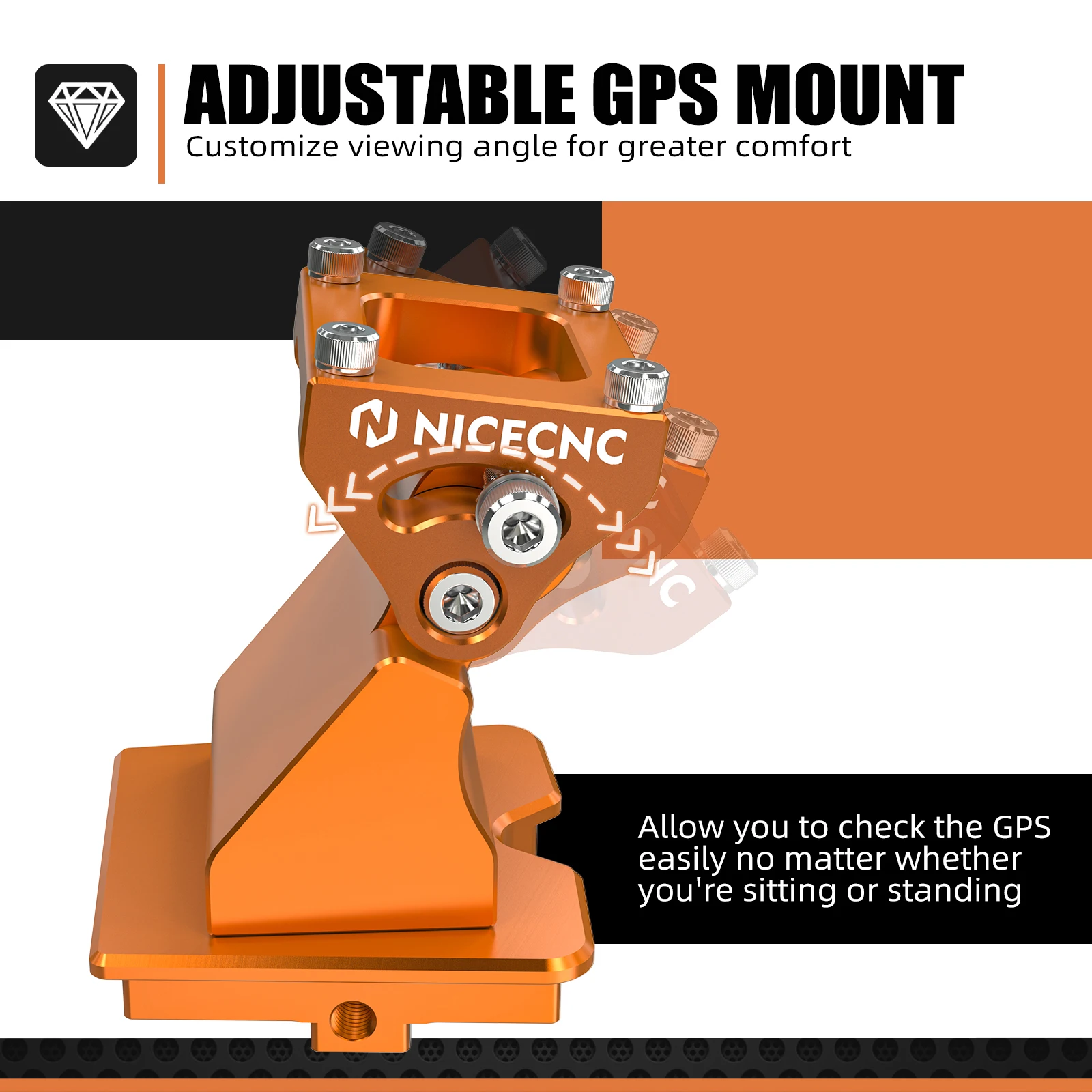 NICECNC For KTM 790 Adventure R/S/Rally 890 Adventure R/S/Rally 2019-2022 Adjustable GPS Mount Holder Stand For KTM 390 Adventure 2020-2024 Husqvarna Norden 901 /NORDEN 901 EXPEDITION 2022-2025