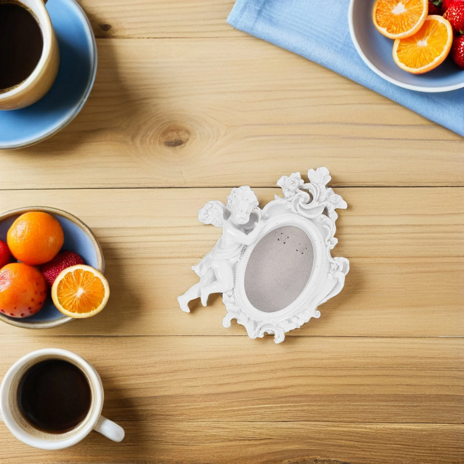 

4Pcs Vintage Photo Frame Retro Mini Oval Baroque Resin Style Table Top Display Wedding Home Decoration